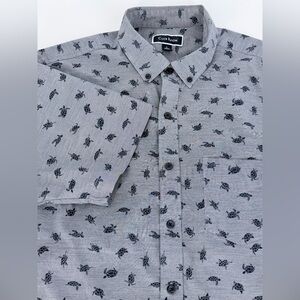 Club Room Turtle Print Button Down Shirt Men’s L Coastal Grandpa Nautical